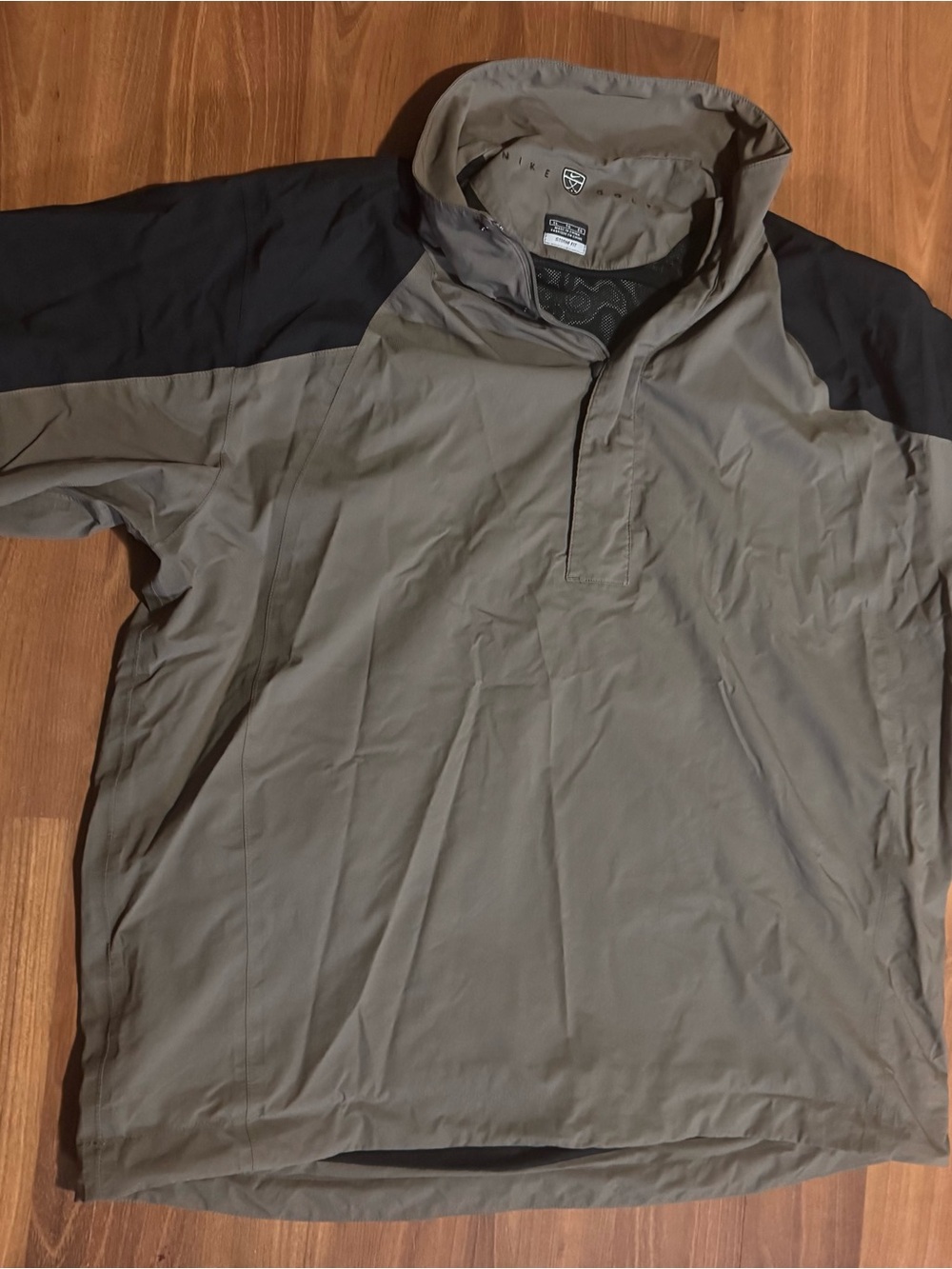 Men's Nike Golf Short Sleeve Two-Tone Olive and Black Windbreaker Jacket